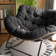 Oversized Papasan Rocking Chair Dark Cushioned Rattan Wicker Lounge Indoor - Kwikley