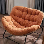 Oversized Papasan Rocking Chair Tangerine Cushion Rattan Wicker Lounge - Kwikley