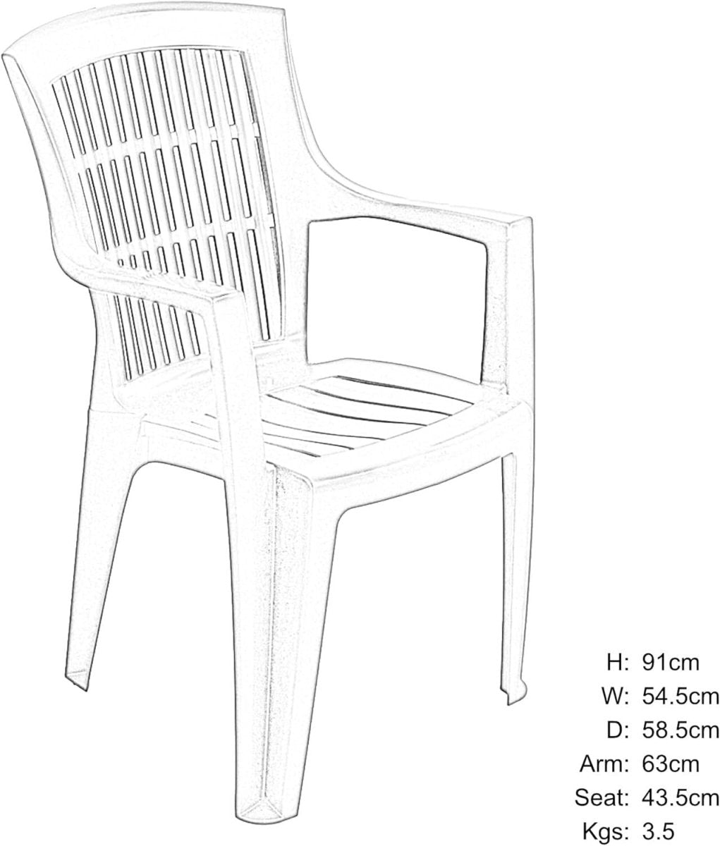 Pack of 4 Garden Resin Stacking Chairs Anthracite Outdoor Patio - Kwikley