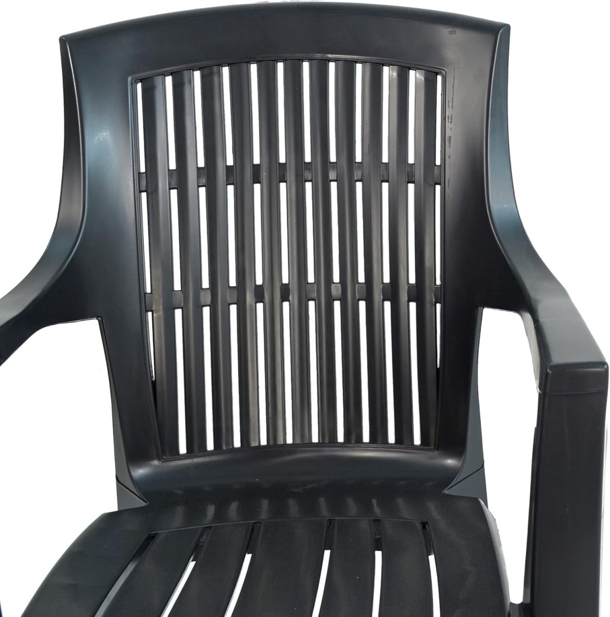 Pack of 4 Garden Resin Stacking Chairs Anthracite Outdoor Patio - Kwikley