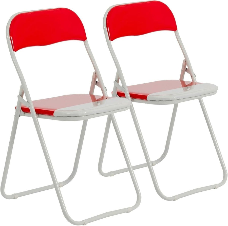 Padded Foldable Dining Chairs Set of 2 Metal Frame Home Office Seat - Kwikley