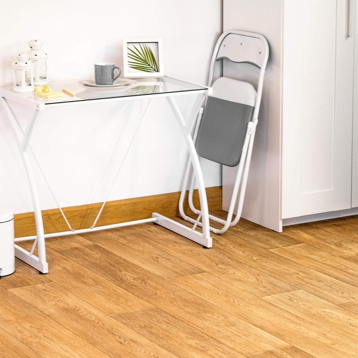 Padded Folding Chairs Set of 2 Metal Frame Space Saving Kitchen Office - Kwikley