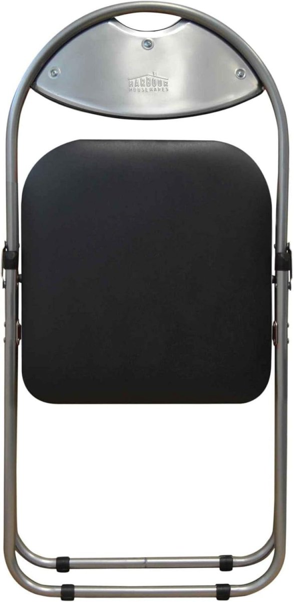 Padded Folding Chairs Set of 6 Heavy Duty Steel Black - Kwikley