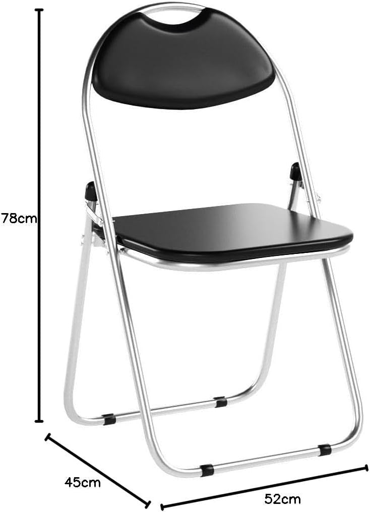 Padded Folding Chairs Set of 6 Heavy Duty Steel Black - Kwikley