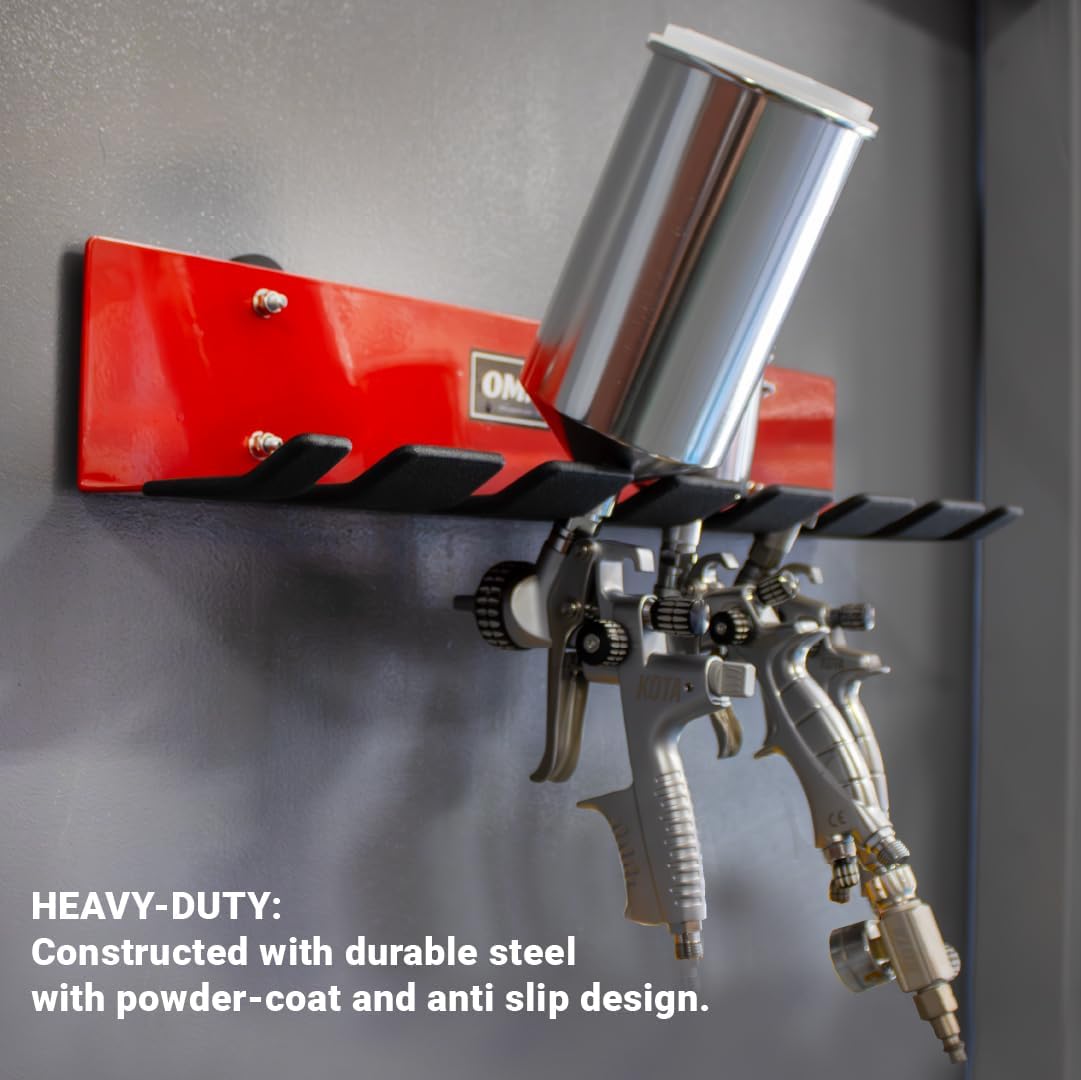 Paint Spray Gun Holder Rack Magnetic Storage Holds 7 Guns - Kwikley