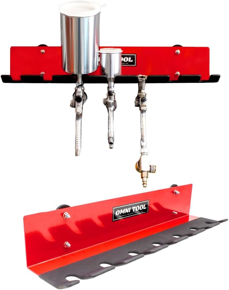 Paint Spray Gun Holder Rack Magnetic Storage Holds 7 Guns - Kwikley