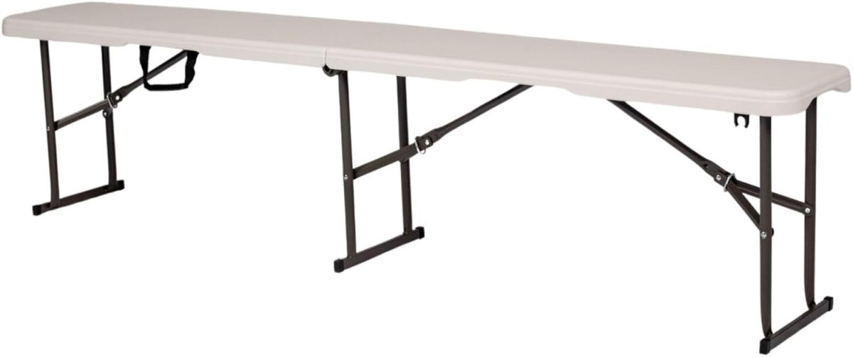 Pair 6ft Folding Benches Portable Plastic Party Picnic Camping Seats - Kwikley