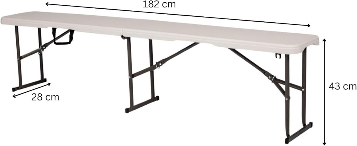 Pair 6ft Folding Benches Portable Plastic Party Picnic Camping Seats - Kwikley