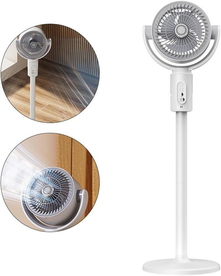 Pedestal Fan – 5 - Speed Remote Control 180° Oscillating Height Adjustable Quiet - Kwikley