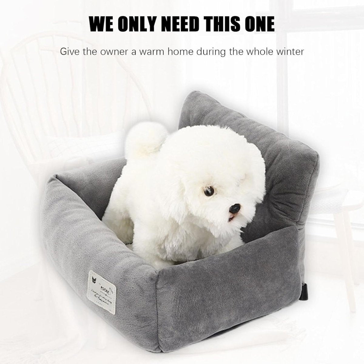 Pet Booster Car Seat Small Dog Cat Travel Bed Non Slip Carrier Grey - Kwikley