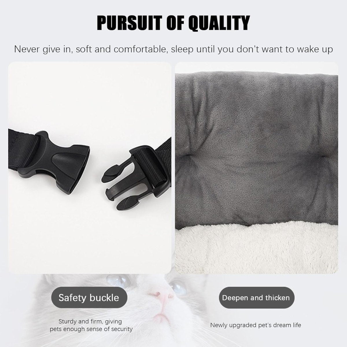 Pet Booster Car Seat Small Dog Cat Travel Bed Non Slip Carrier Grey - Kwikley