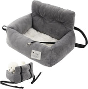 Pet Booster Car Seat Small Dog Cat Travel Bed Non Slip Carrier Grey - Kwikley