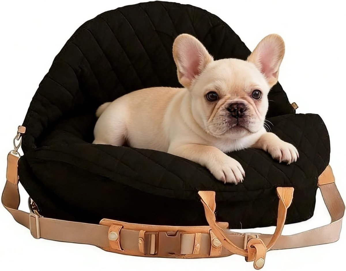 Pet Booster Car Seat Travel Carrier Waterproof Dog Bed w Safety Strap - Kwikley