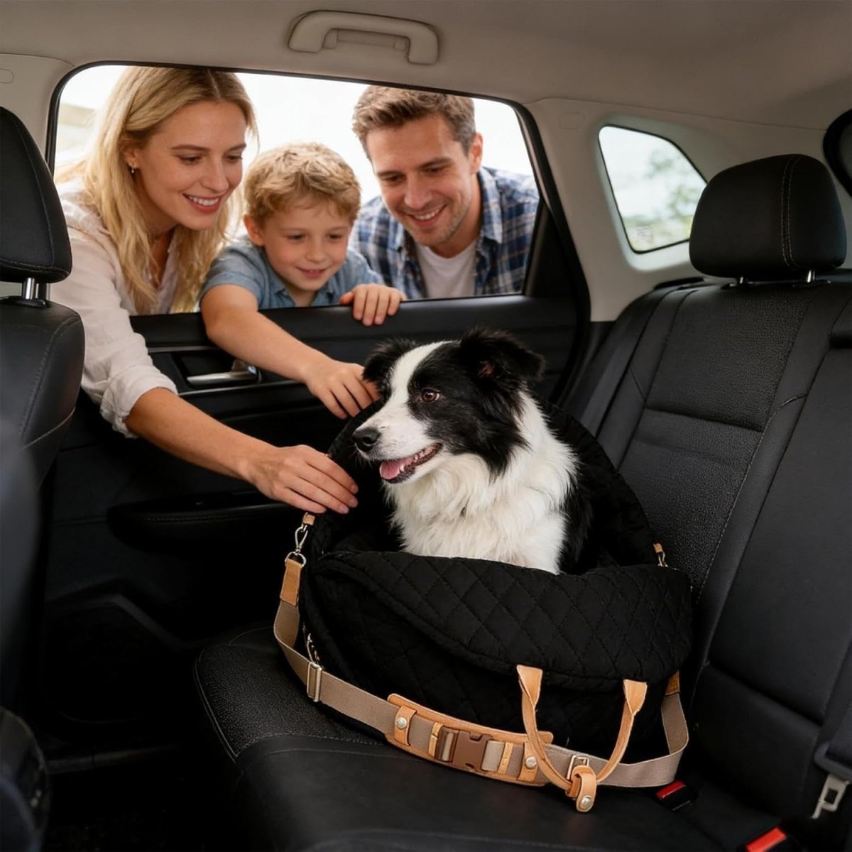 Pet Booster Car Seat Travel Carrier Waterproof Dog Bed w Safety Strap - Kwikley