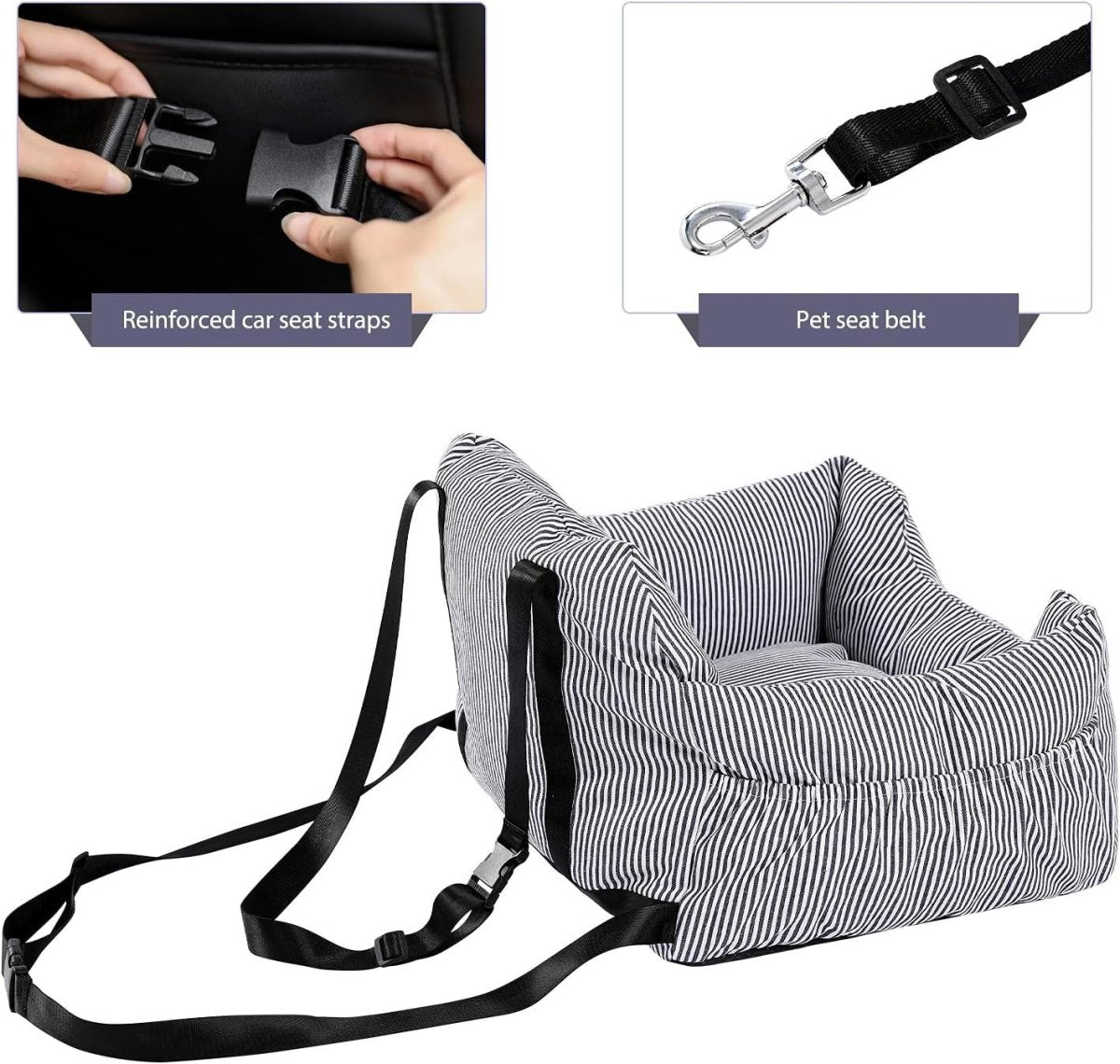 Pet Booster Car Seat Washable Travel Bed Non Slip Small Medium Dogs - Kwikley