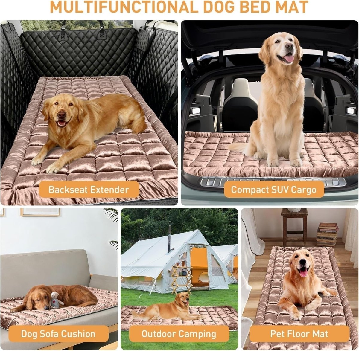 Pet Travel Bed Waterproof Rear Car Seat Mat Non Slip Washable 137cm - Kwikley