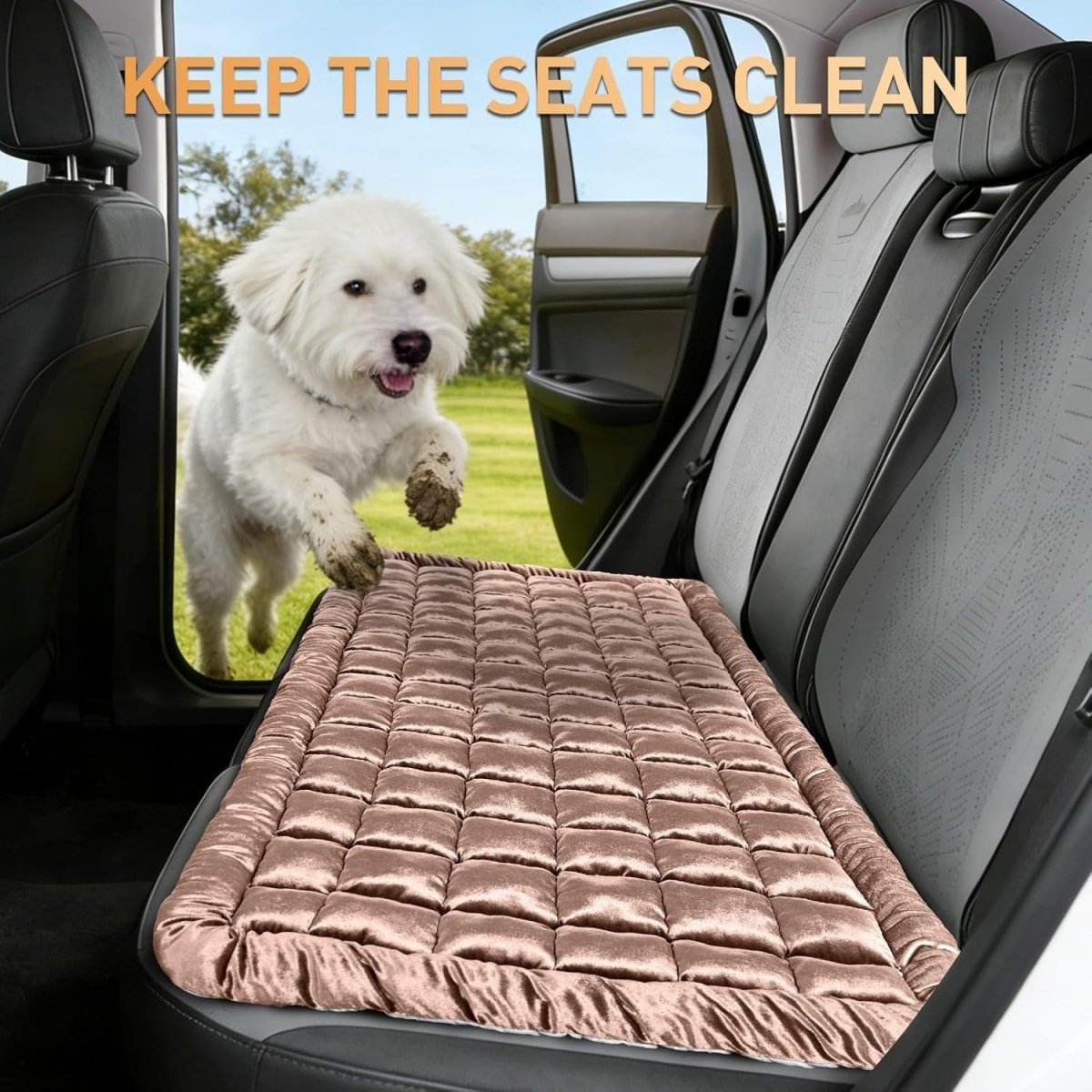 Pet Travel Bed Waterproof Rear Car Seat Mat Non Slip Washable 137cm - Kwikley