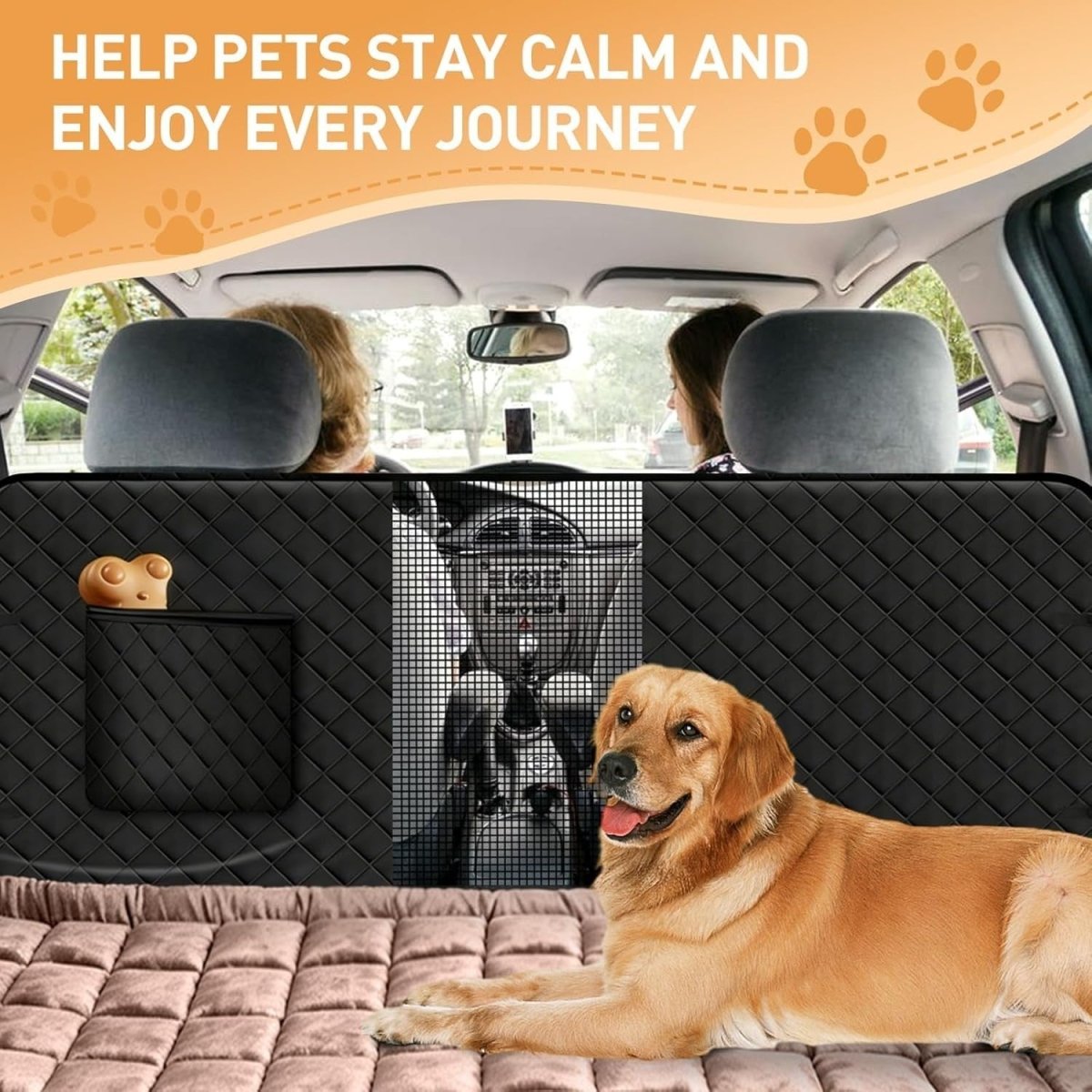 Pet Travel Bed Waterproof Rear Car Seat Mat Non Slip Washable 137cm - Kwikley