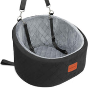 Pet Travel Car Seat Memory Foam Dog Booster Bed w 2 Safety Leashes - Kwikley