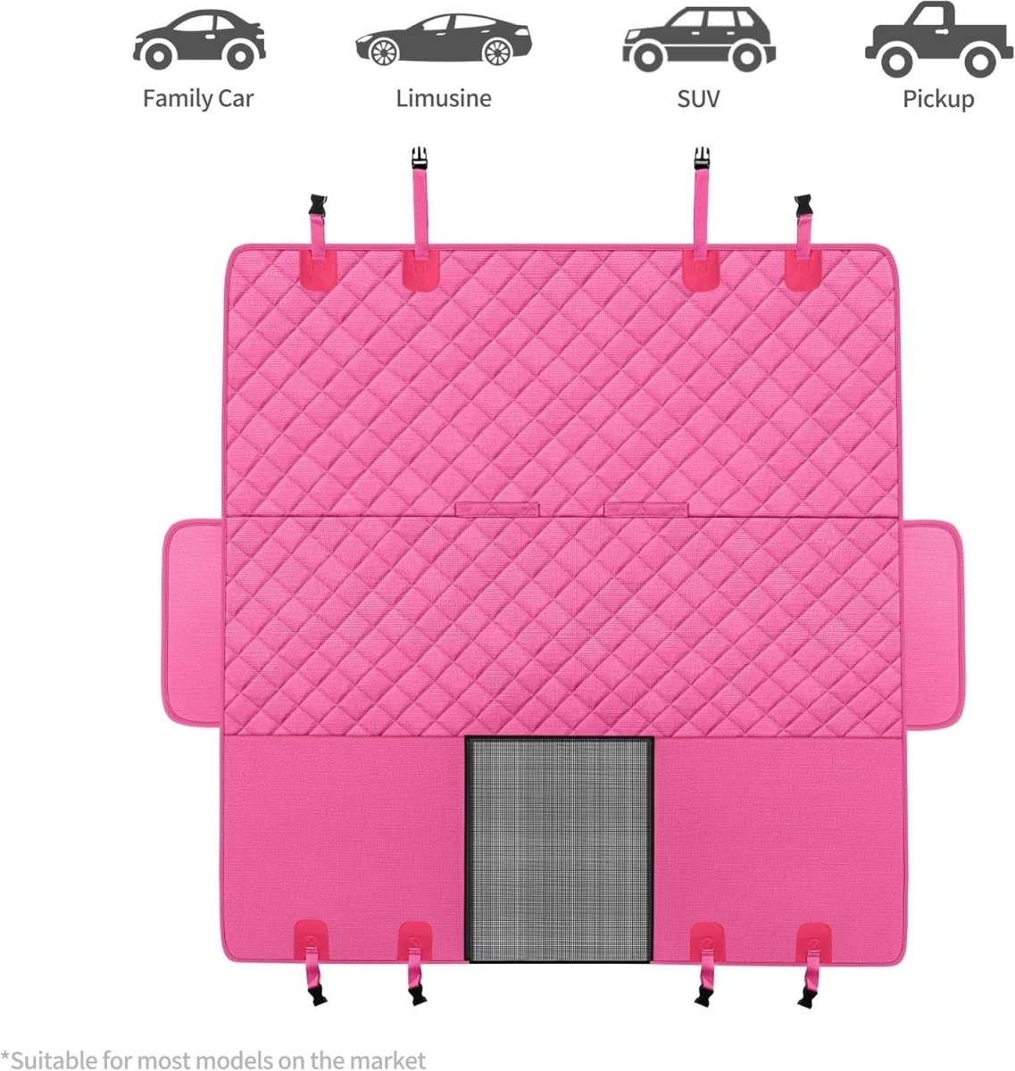 Pink Dog Car Seat Cover Hammock Waterproof Mesh Window Protector - Kwikley