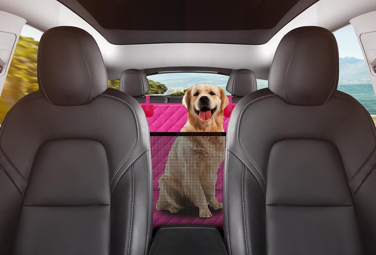 Pink Dog Car Seat Cover Hammock Waterproof Mesh Window Protector - Kwikley