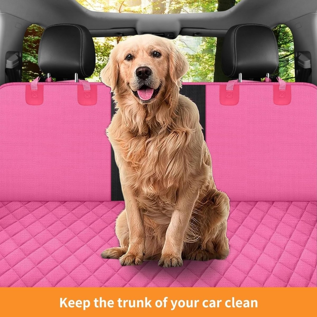 Pink Dog Car Seat Cover Hammock Waterproof Mesh Window Protector - Kwikley
