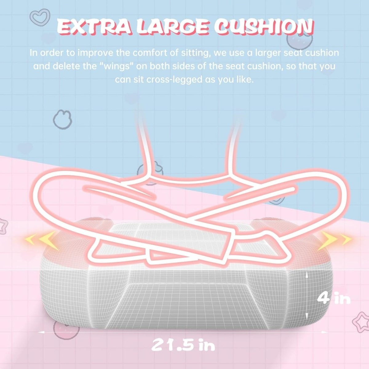 Pink Gaming Chair with Footrest Reclining Ergonomic High Back - Kwikley