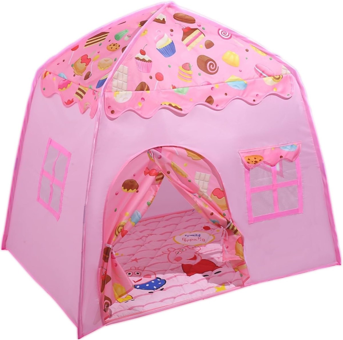 Pink Kids Pop Up Play Tent Dome Castle Indoor Outdoor Easy Setup - Kwikley