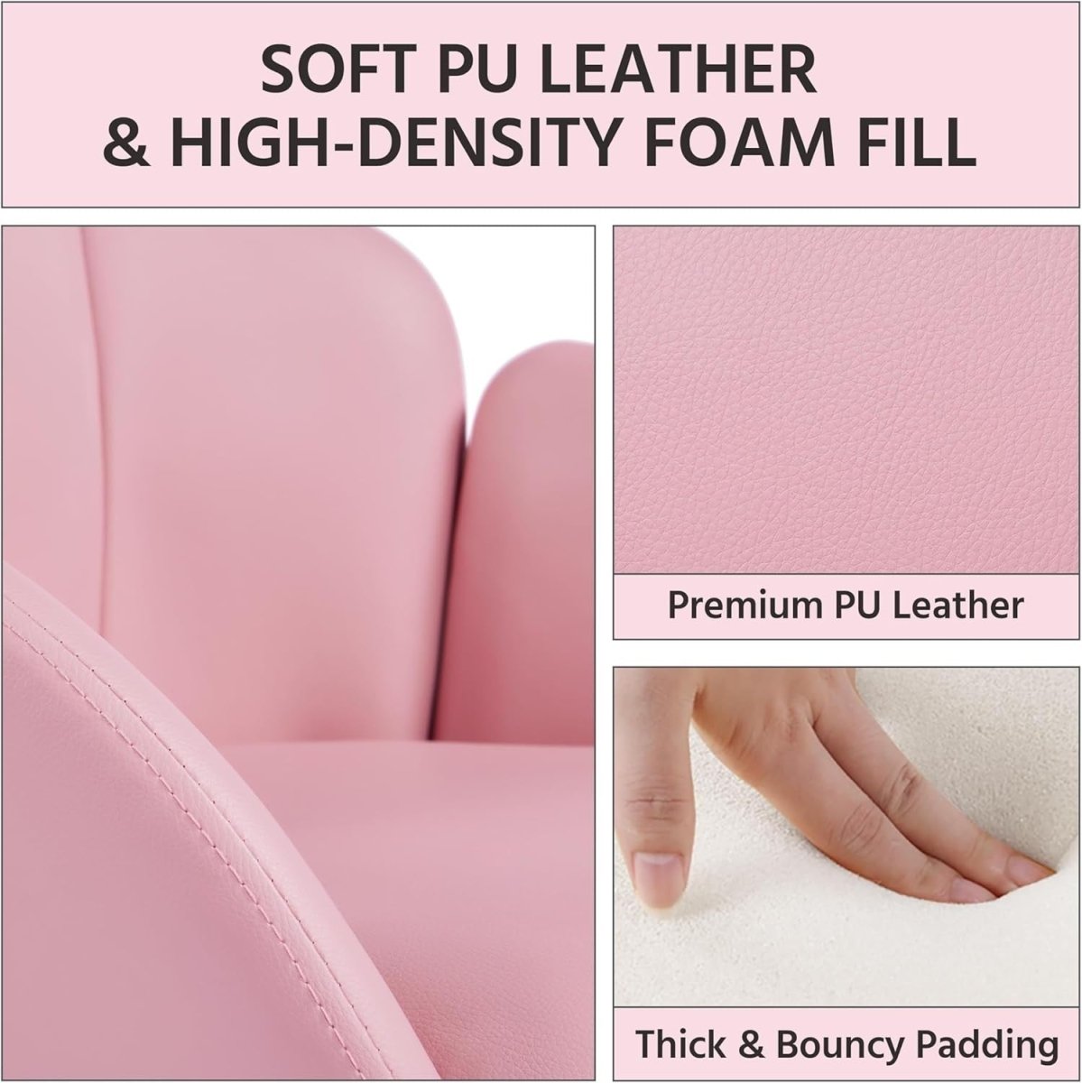 Pink PU Leather Vanity Accent Chair Gold Metal Legs Modern Tub Seat - Kwikley