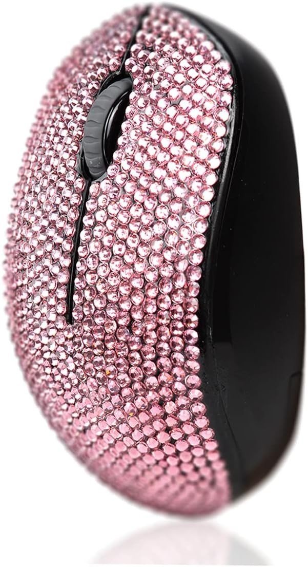 Pink Rhinestone Wireless Mouse Crystal Bling 2.4G USB - Kwikley