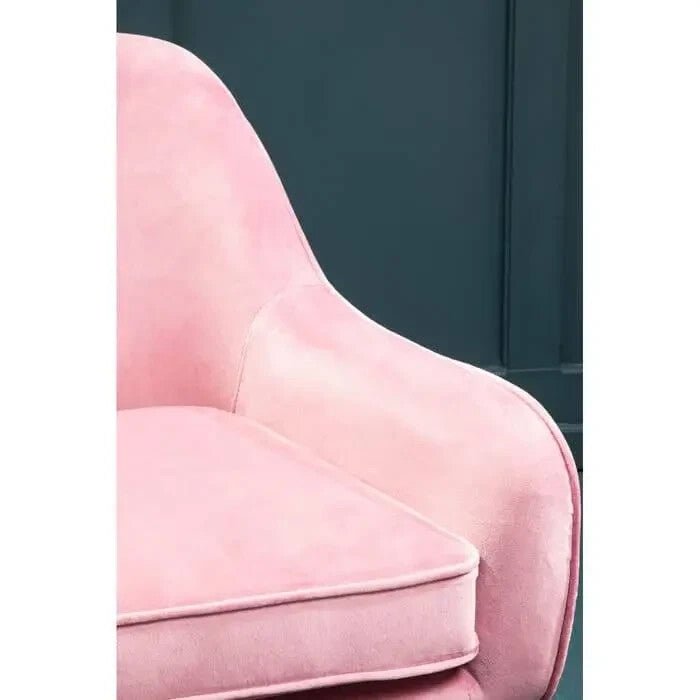Pink Velvet Accent Chair with Gold Cross Base Swivel Armchair Seat - Kwikley
