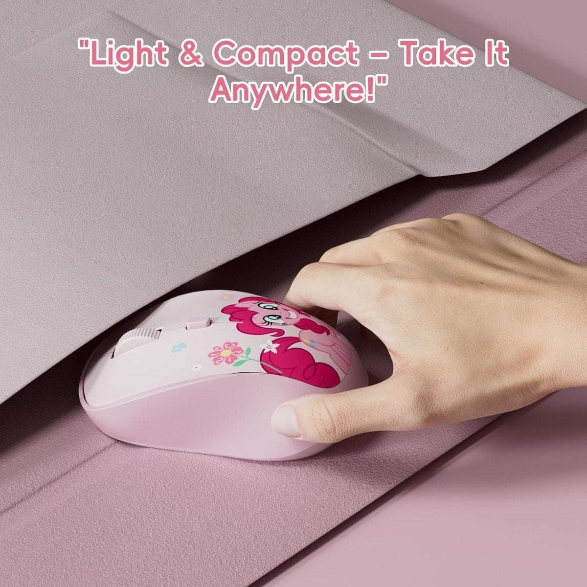 Pink Wireless Mouse Silent 1600DPI Rechargeable Ergonomic USB - Kwikley