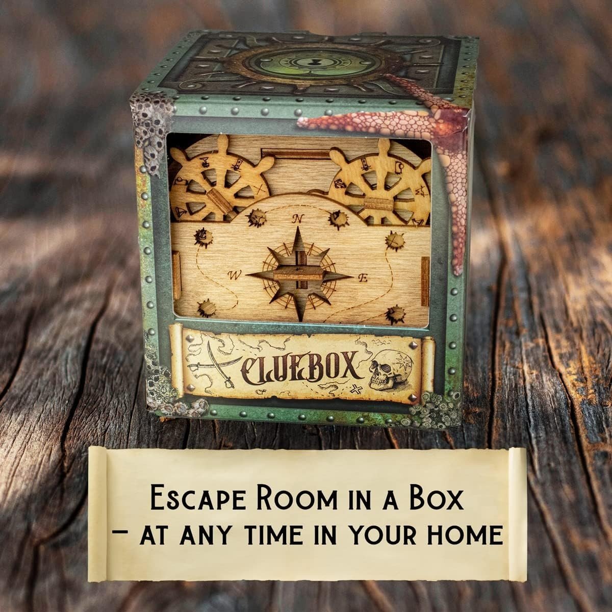 Pirate Escape Room Puzzle Box 3D Wooden Brain Teaser Secret Gift Box - Kwikley