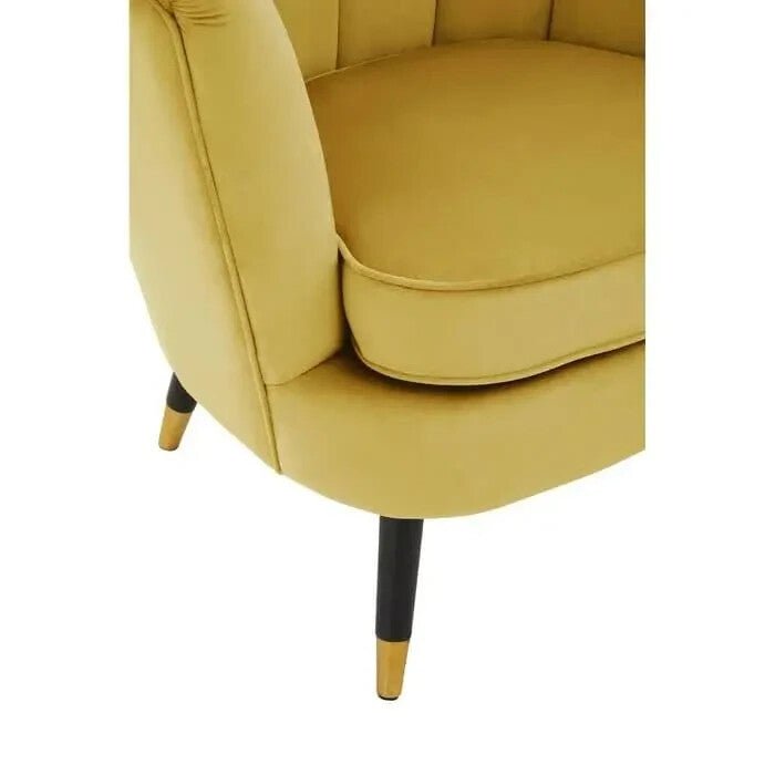 Pistachio Velvet Shell Accent Chair Gold Tip Legs Green Lounge Armchair - Kwikley