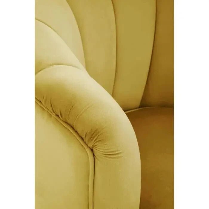 Pistachio Velvet Shell Accent Chair Gold Tip Legs Green Lounge Armchair - Kwikley