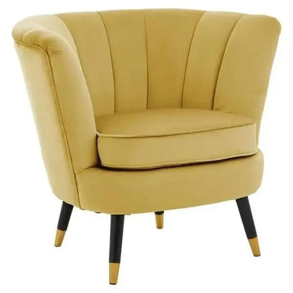 Pistachio Velvet Shell Accent Chair Gold Tip Legs Green Lounge Armchair - Kwikley