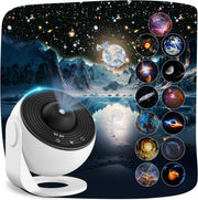 Planetarium Star Projector 12 Disc Galaxy Light 360° Rotating Night Lamp - Kwikley