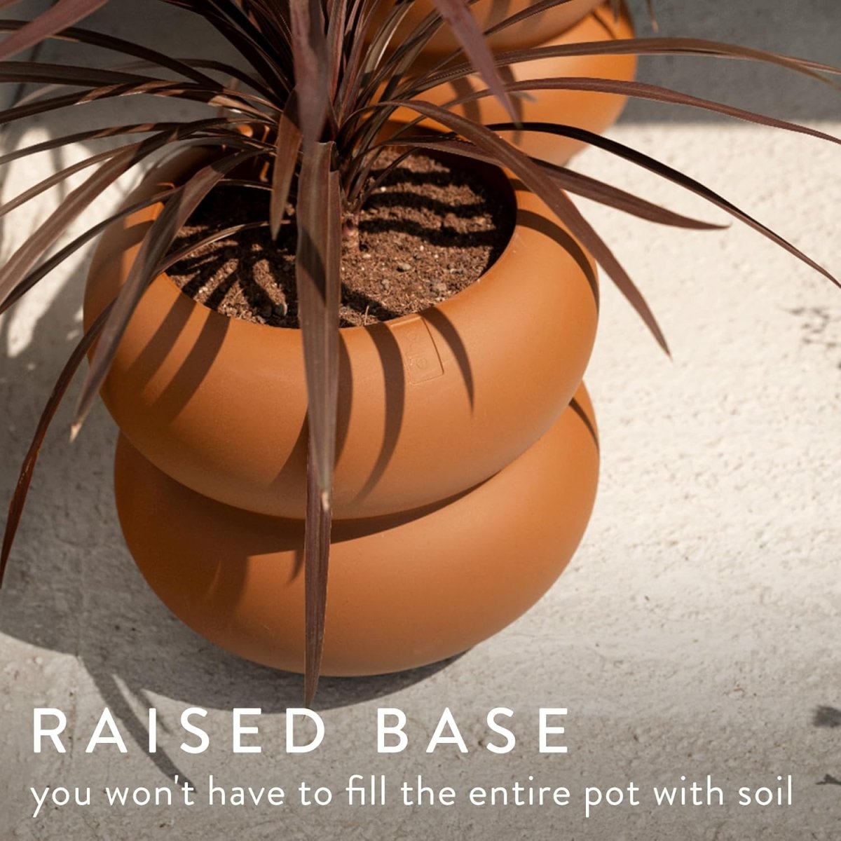 Plant Pot 43cm Caramel Indoor Outdoor Recycled Plastic - Kwikley