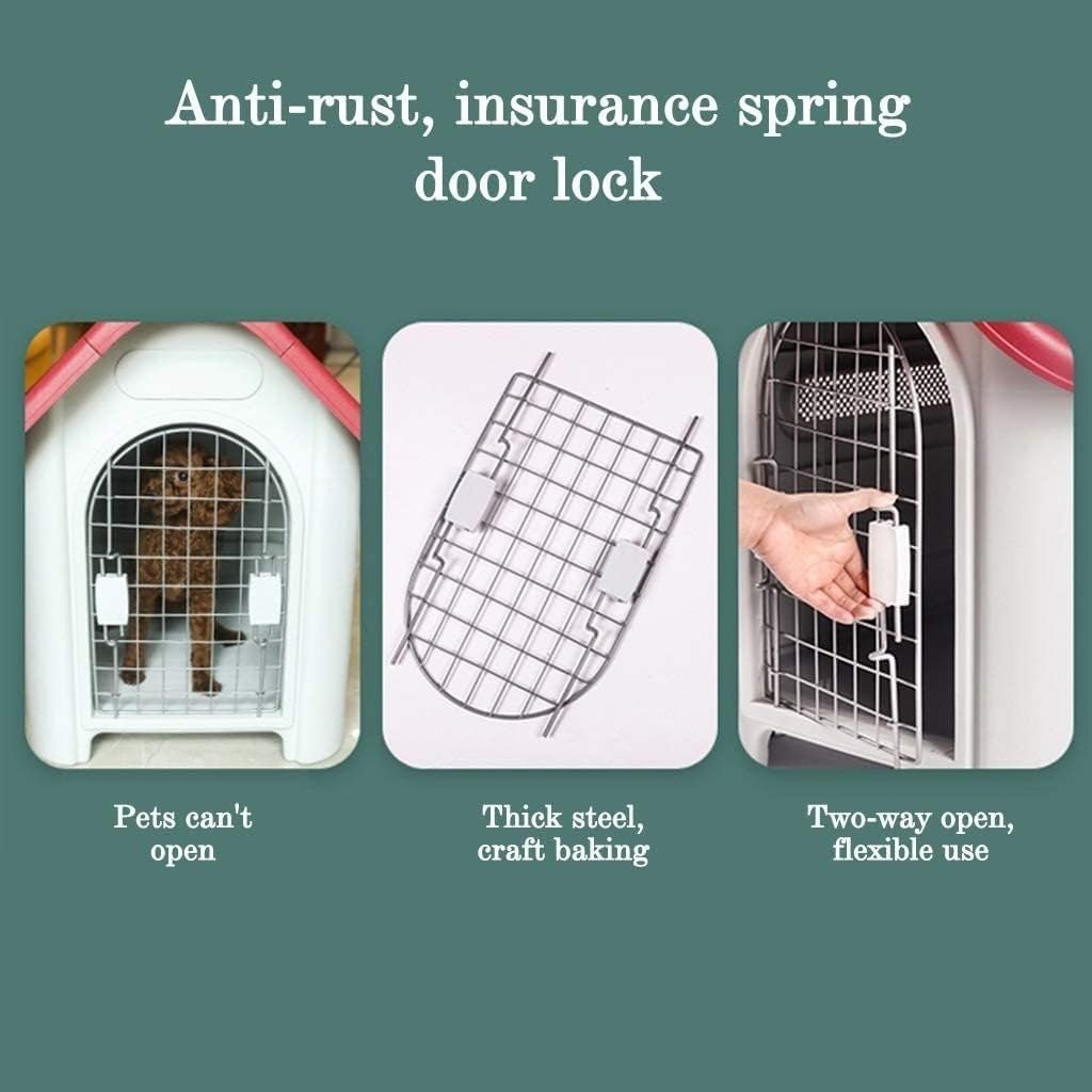 Plastic Dog Kennel House with Door | Outdoor Indoor Pet Shelter 75x60x66cm - Kwikley
