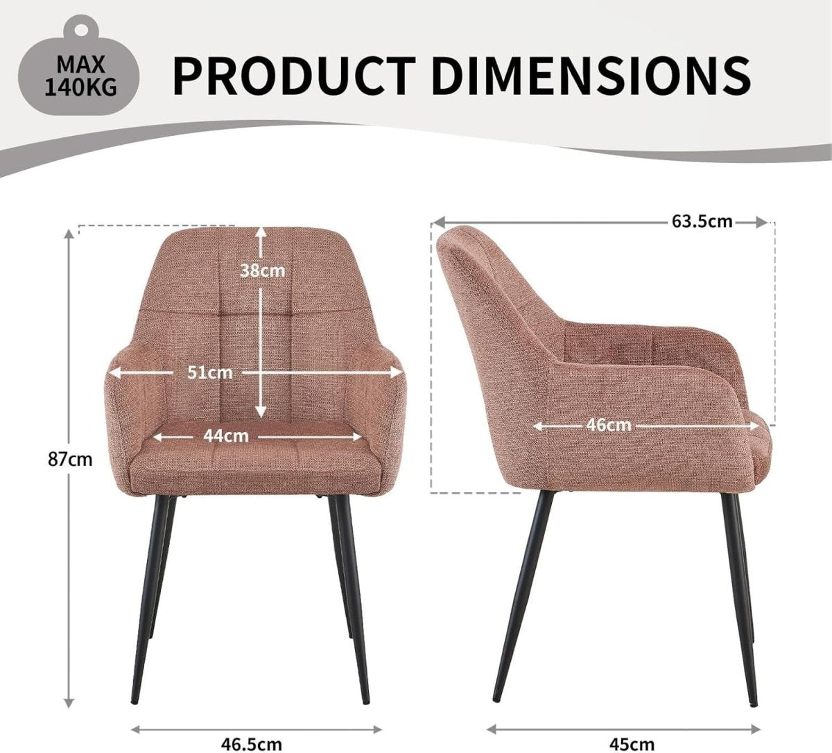 Plush Chenille Armchairs Set of 2 Dining Accent Chairs Metal Legs - Kwikley