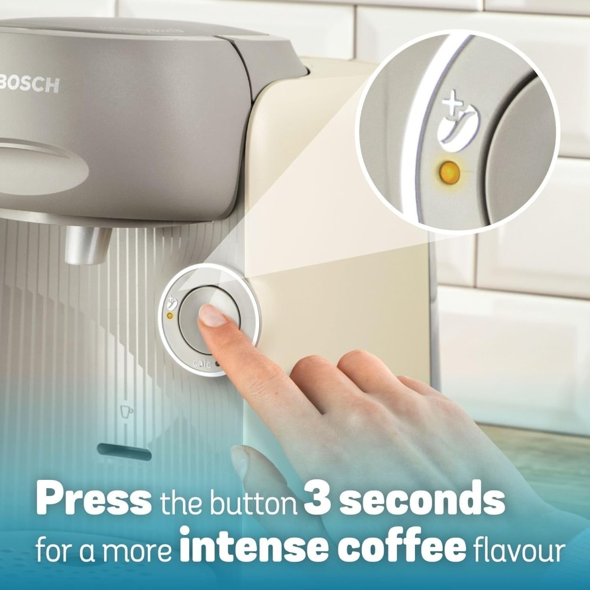 Pod Coffee Machine with Intensity Boost | One - Touch Brewing | Compact 0.7L Cream - Kwikley