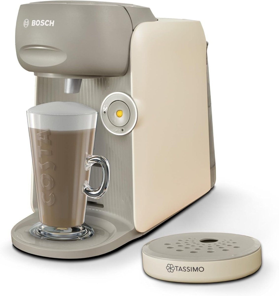 Pod Coffee Machine with Intensity Boost | One - Touch Brewing | Compact 0.7L Cream - Kwikley