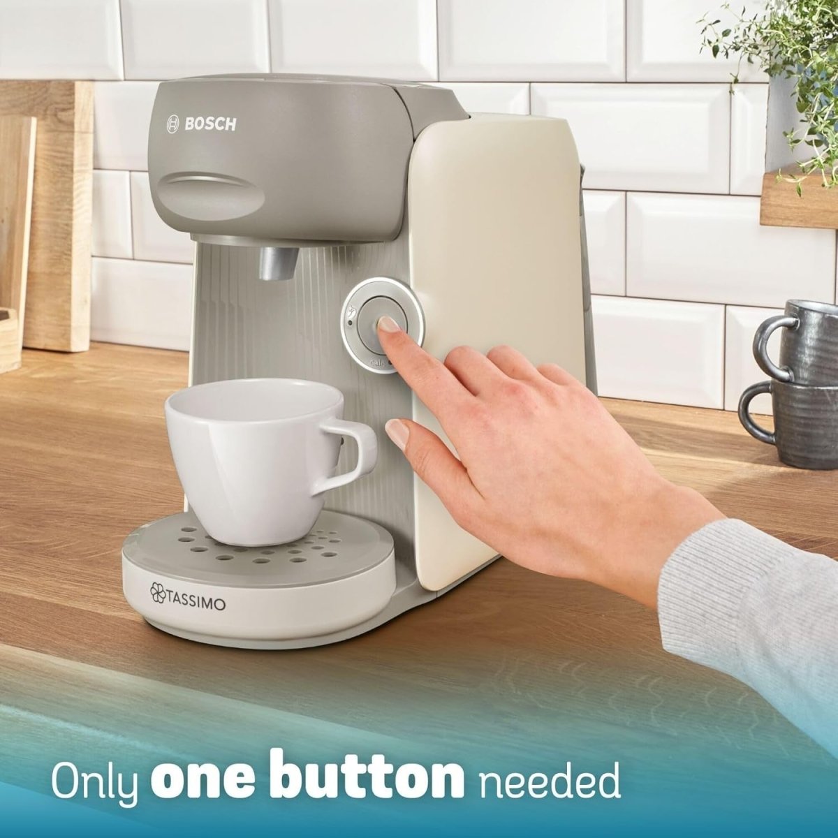 Pod Coffee Machine with Intensity Boost | One - Touch Brewing | Compact 0.7L Cream - Kwikley