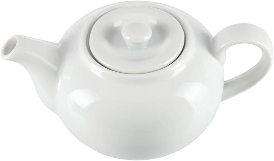 Porcelain Teapot 852ml White Tea Pot Lid Dishwasher Safe 4pc Set - Kwikley