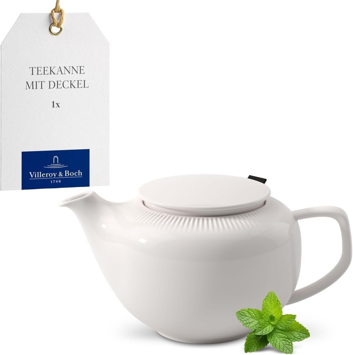 Porcelain Teapot with Infuser 440ml White Tea Pot Lid Microwave Safe - Kwikley
