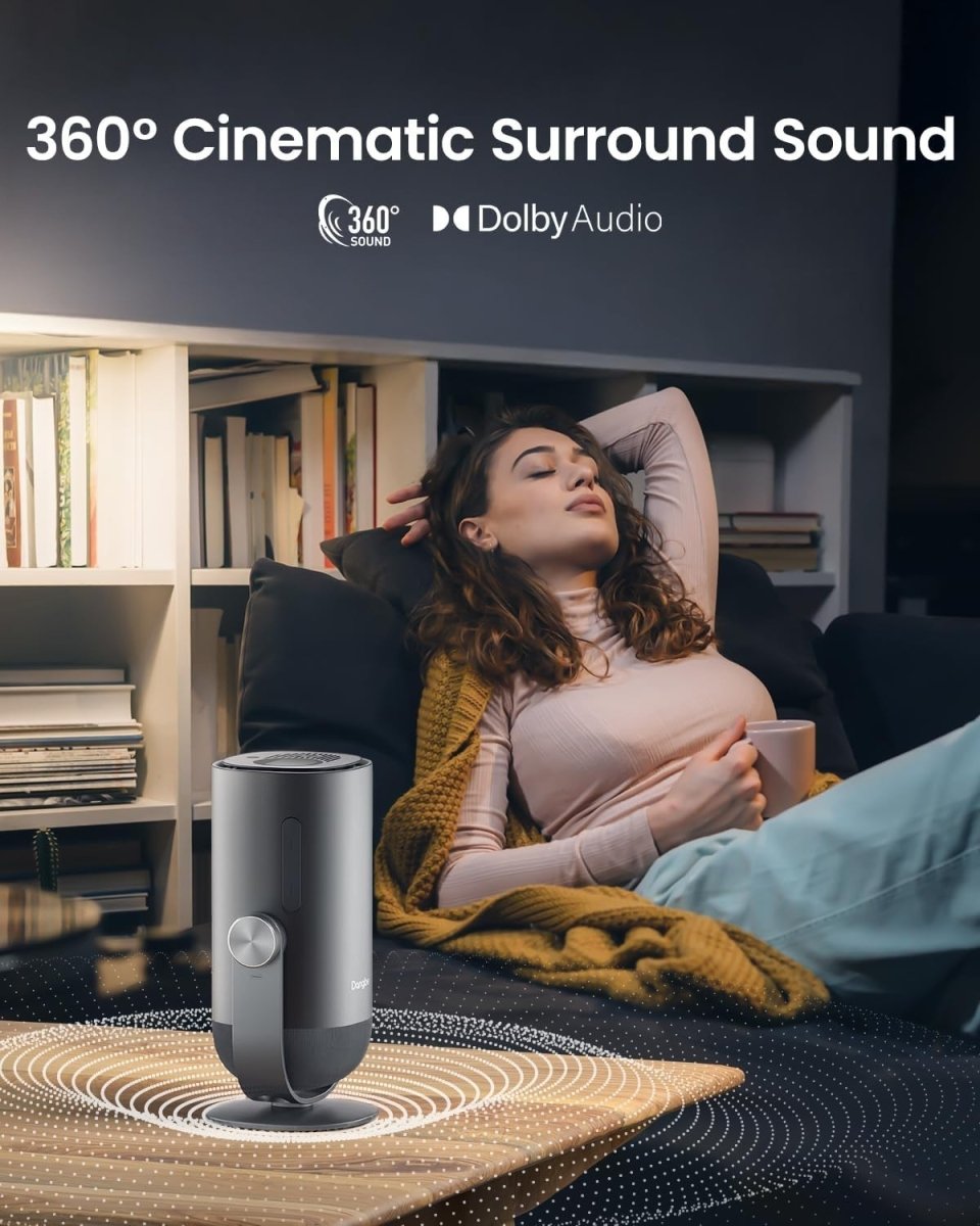 Portable 1080P Smart Projector Google TV Netflix Battery WiFi Bluetooth - Kwikley