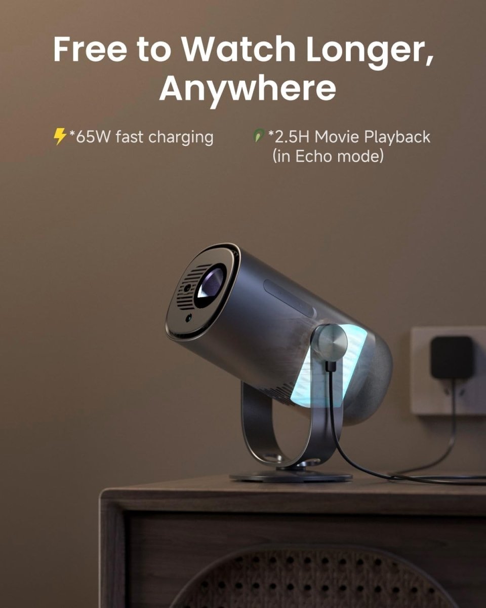 Portable 1080P Smart Projector Google TV Netflix Battery WiFi Bluetooth - Kwikley
