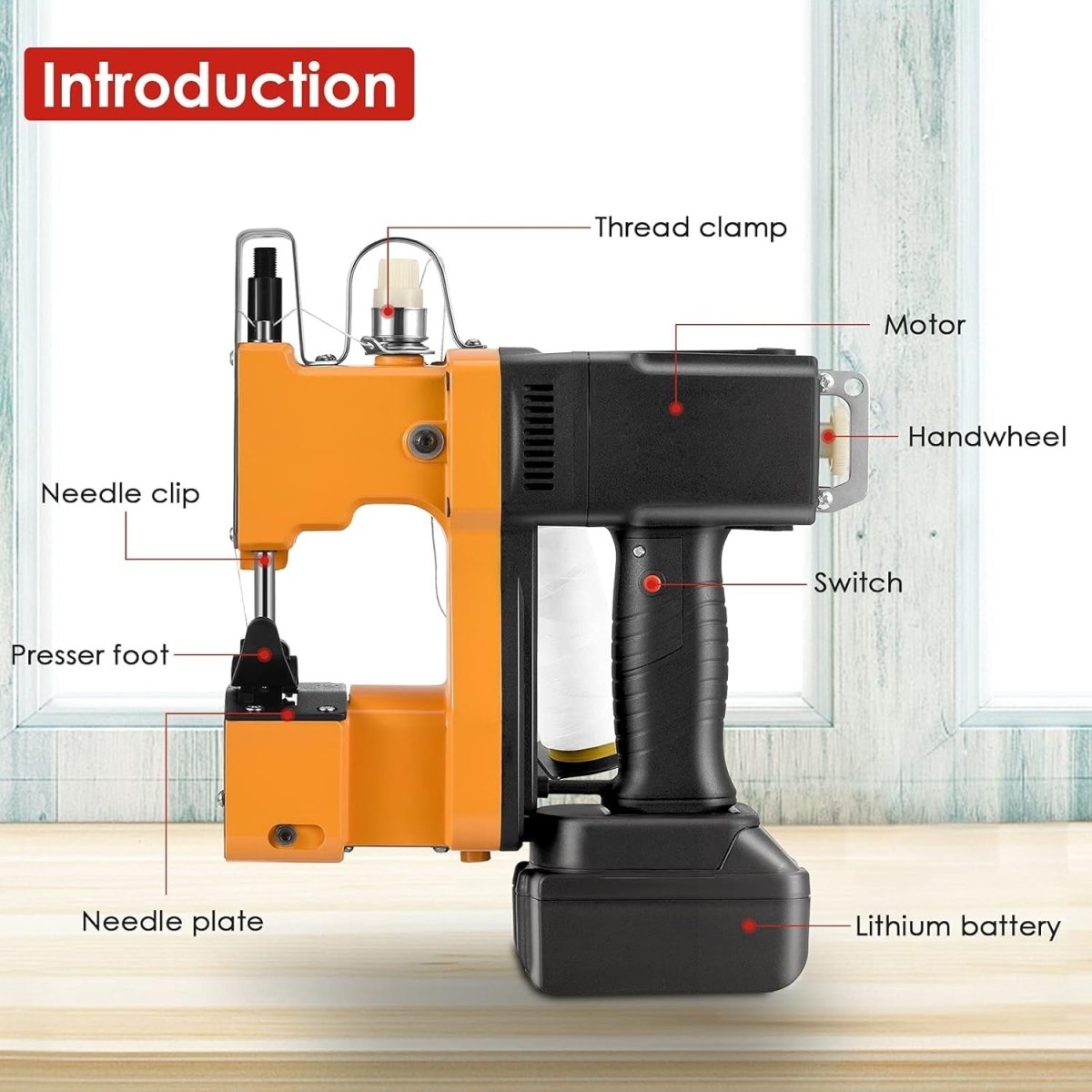 Portable Bag Sewing Machine Electric Heavy Duty Sack Woven Plastic Sealer - Kwikley