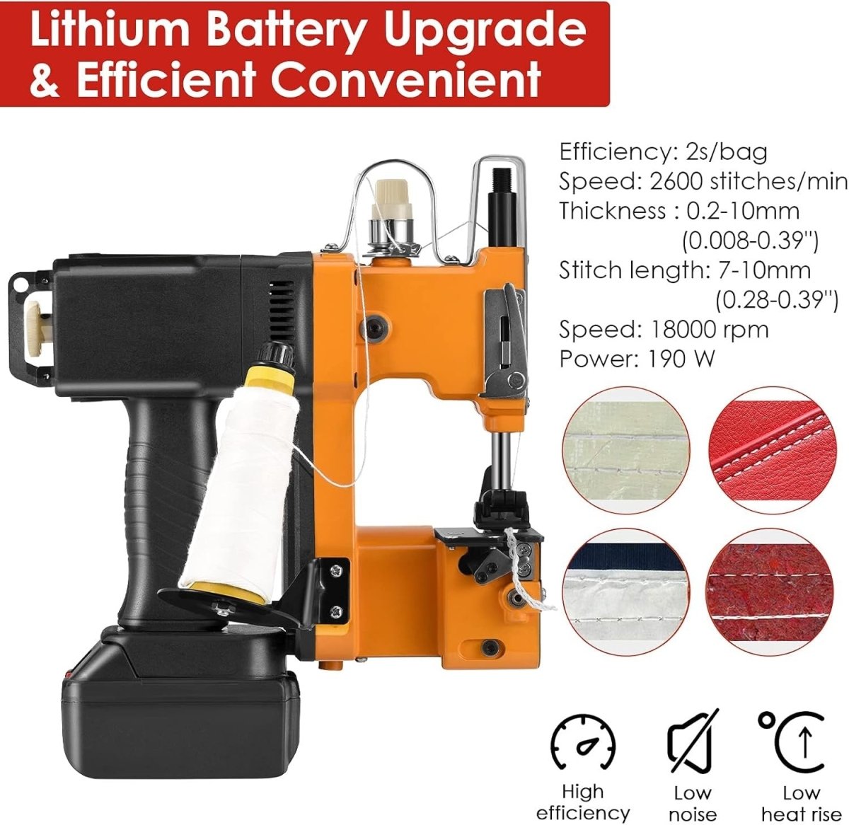Portable Bag Sewing Machine Electric Heavy Duty Sack Woven Plastic Sealer - Kwikley