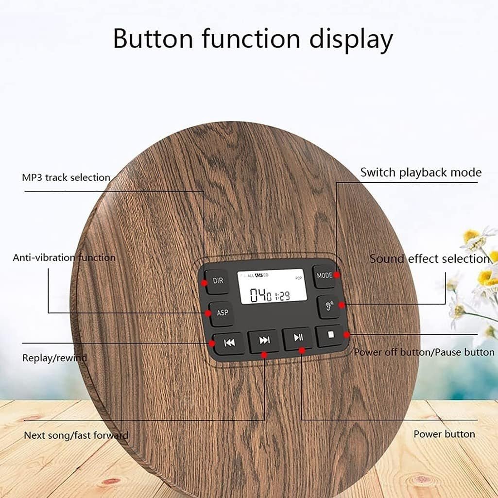 Portable Bluetooth CD Player Anti Shock AUX USB Car Home Music - Kwikley